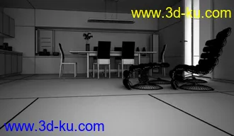 厨房场景模型,饭桌,饭厅模型,3D模型的图片