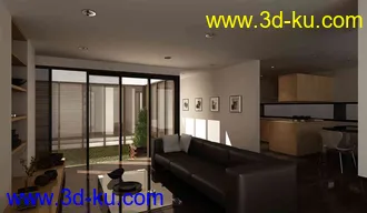 公寓场景,室内场景,沙发,桌橙,3D模型的图片