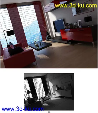 客厅场景,茶几模型,沙发,电视,相册模型,电视柜模型,3D模型的图片
