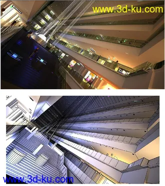 商场阶梯场景,商场楼梯模型,大型步梯模型,卖场大楼梯模型,3D模型的图片