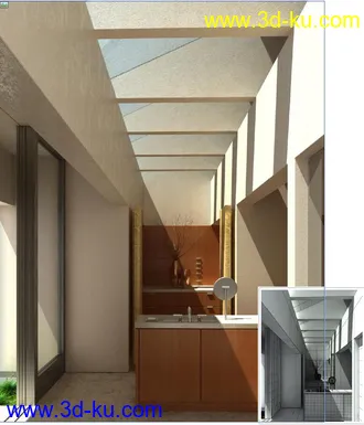 浴室场景,洗脸盆模型,轨道门,天花模型,3D模型的图片