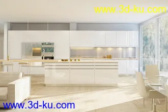 阳光公寓场景,公寓模型,沙发,厨房,3D模型的图片