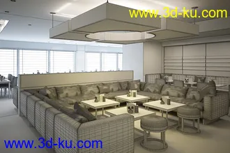 室内场景,大客厅模型,吊灯模型,3D模型的图片2