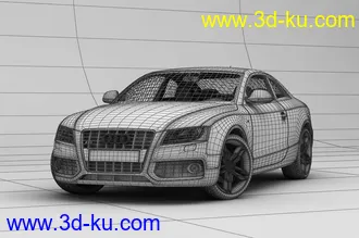 奥迪汽车模型,3D模型的图片