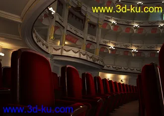 电影院场景,戏剧院模型,大型会议室模型,3D模型的图片