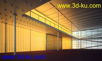 仓库场景,铁大栅模型,3D模型的图片