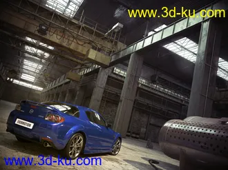 工厂车间场景,汽车模型,仓库模型,修理厂模型,3D模型的图片