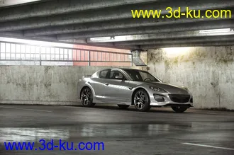 停车场场景,地下停车场,汽车模型,3D模型的图片