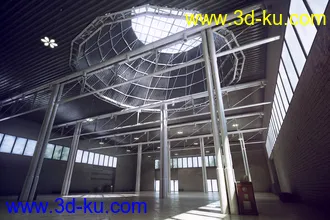 仓库模型,厂房场景,中空透光,3D模型的图片