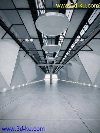 长走廊场景,入口场景,过道模型,3D模型的图片