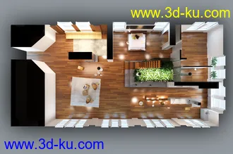 大房子模型,室内场景,整套室内设计模型,3D模型的图片