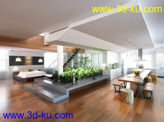大房子模型,室内场景,整套室内设计模型,3D模型的图片