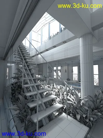 大房子模型,室内场景,整套室内设计模型,3D模型的图片