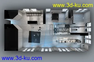 大房子模型,室内场景,整套室内设计模型,3D模型的图片