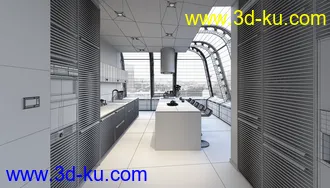 圆形大房子,现代房子,室内设计,精品套房,四周透光,3D模型的图片