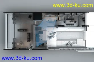 复式别墅模型,私人游泳池,整套室内布局模型,3D模型的图片