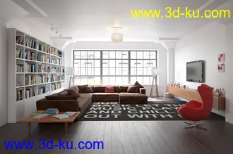 室内全屋场景,室内模型,厅模型,卧室模型,家具模型,3D模型的图片