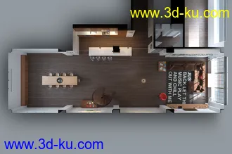 室内全屋场景,室内模型,厅模型,卧室模型,家具模型,3D模型的图片7