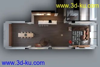 室内全屋场景,室内模型,厅模型,卧室模型,家具模型,3D模型的图片