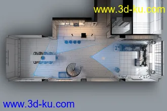 室内全屋场景,室内模型,厅模型,卧室模型,家具模型,3D模型的图片8