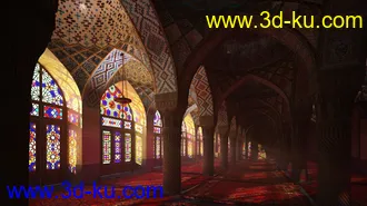 大教堂场景,礼堂模型,皇宫走廊模型,3D模型的图片
