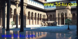 欧洲宫廷场景,建筑模型,3D模型的图片1