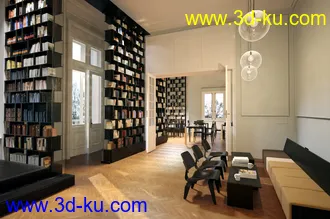 图书馆场景,书架模型,阅览室场景,咖啡厅,3D模型的图片