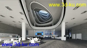 一层大厅场景,接待大厅模型,服务大厅,大堂,3D模型的图片