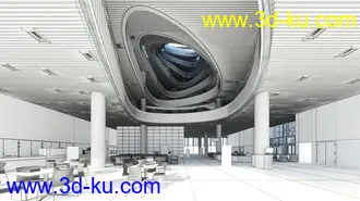 一层大厅场景,接待大厅模型,服务大厅,大堂,3D模型的图片