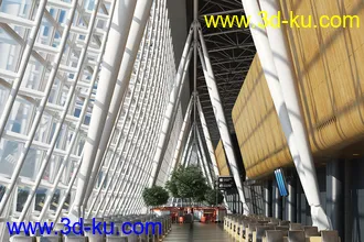 等候大厅,大堂,候车室,候机室,3D模型的图片