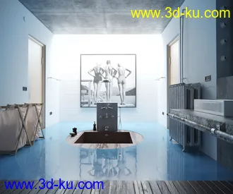 浴室场景,浴室模型,3D模型的图片