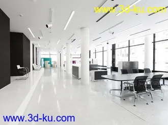 办公室,工作室场景,公司场景,3D模型的图片