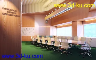 办公室场景,会议室,3D模型的图片