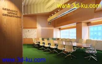 办公室场景,会议室,3D模型的图片