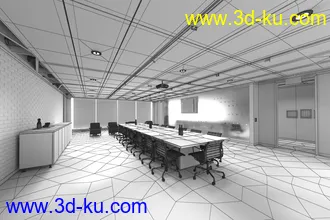 会议室场景,开会室,接待室,3D模型的图片