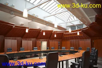 圆形桌子,会议室,圆桌会议,3D模型的图片